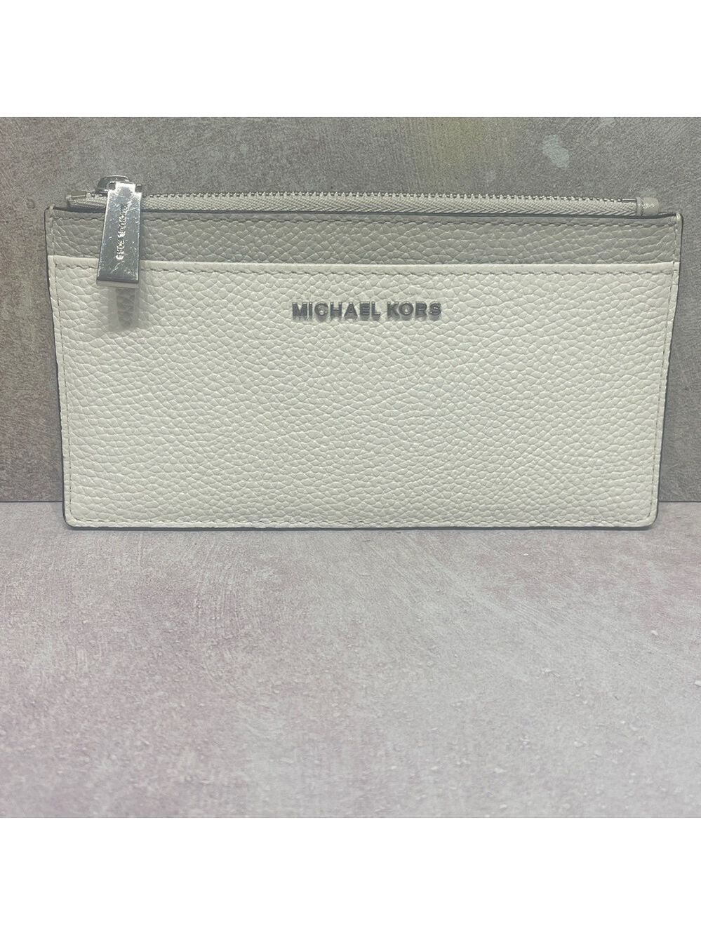 Michael Kors Maeve Crossbody Bag & Wallet Set Optic White Gray MK Signature Logo - Picture 11 of 14